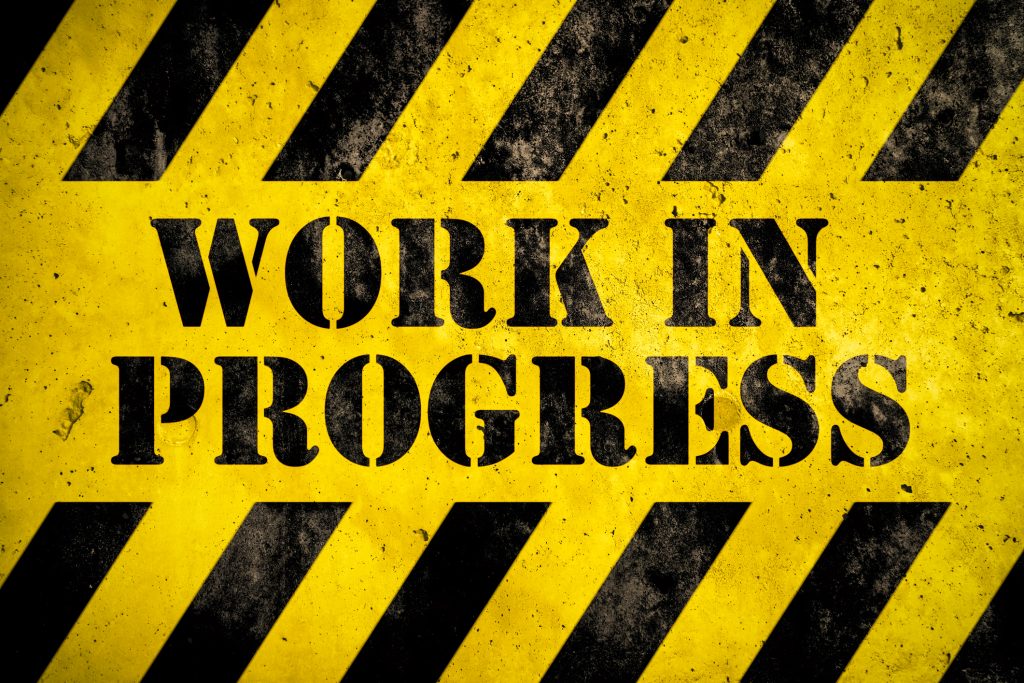 work in progress sign